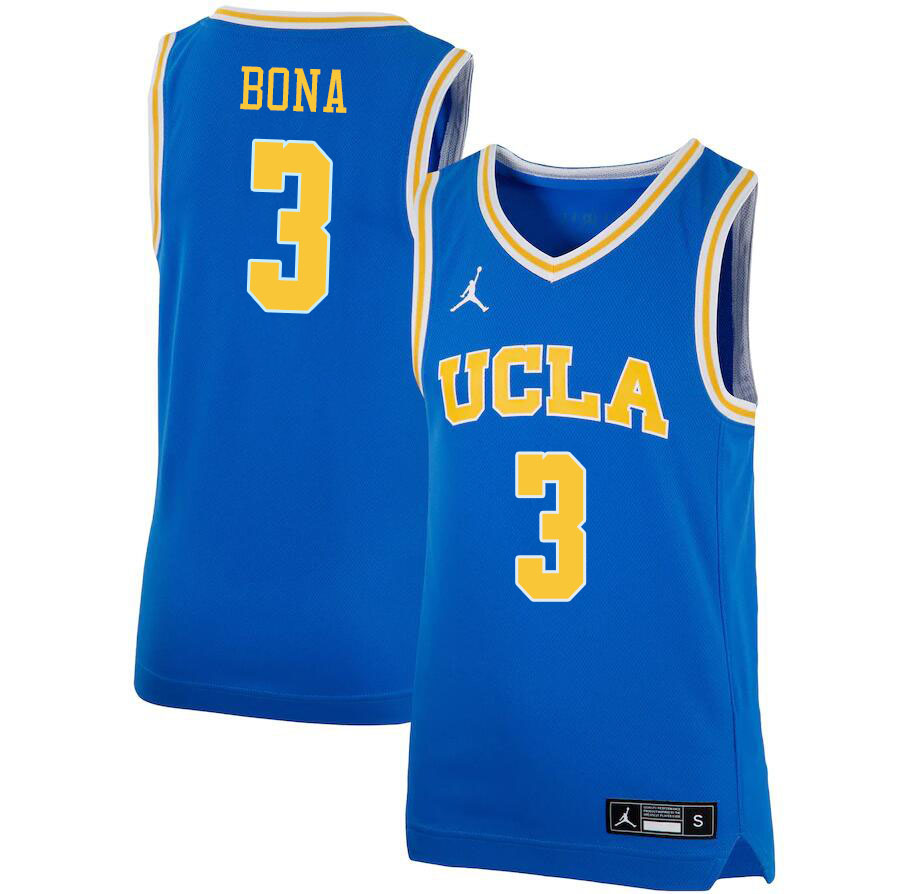 Jordan Brand Men #3 Adem Bona UCLA Bruins College Basketball Jerseys Sale-Blue - Click Image to Close